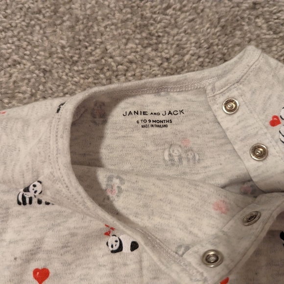 3 For $18 Janie and Jack Panda Heart PJs - Picture 5 of 7